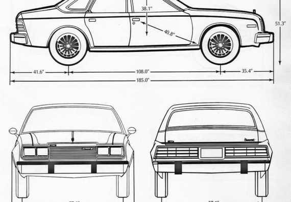 AMC Concord (1980) (АМC Конкорд (1980)) - чертежи (рисунки) автомобиля